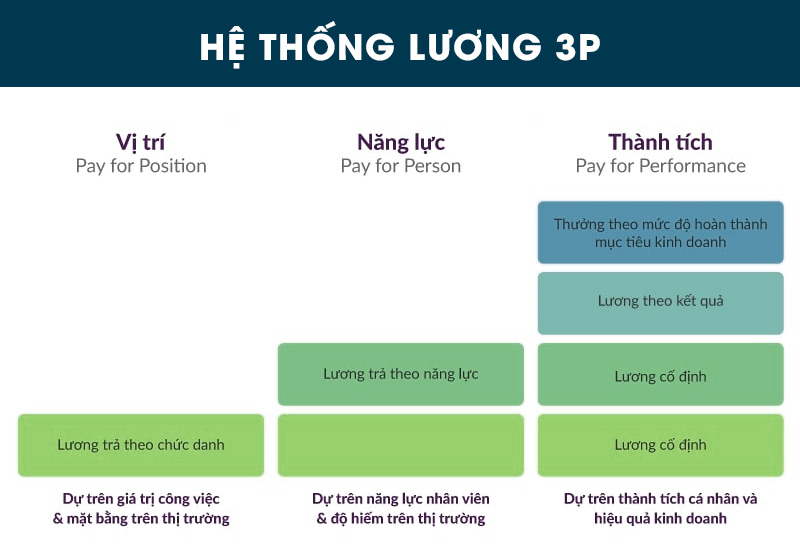 3 yếu tố chính trong hệ thống lương 3P