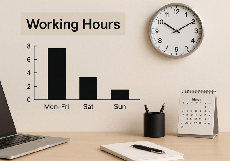 Quy định cụ thể về thời gian làm việc tại công ty